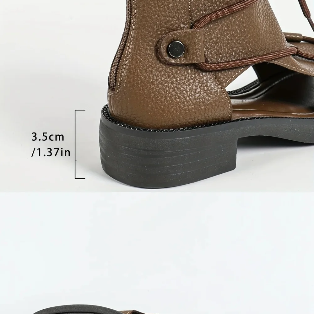 BNIB ! Brown Lace-Up Women's Sandals - Picture 2 of 7